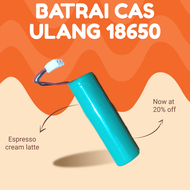 Baterai Cas 18650 Dengan Kabel Baterai Cas Ulang Batre cas ulang batre 18650 soket putih Battery