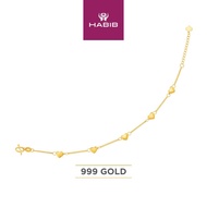 HABIB 999/24K Yellow Gold Bracelet (Hearts) CNXFY(B)040524