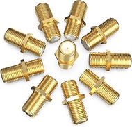 G-PLUG Coaxial Cable Connectors (10 Pack) β Premium F81 RG6/RG59 Cable Extender Coupler, 24K Gold-Pl