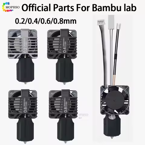 Official Hotend for Bambulab P1S Hardened Steel Nozzle X1C Hotend Complete Cooling Fan for Bambulab 