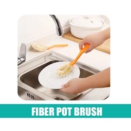 Non-stick oil wash pot brush kitchen plastic pot brush dishwashing pot sisal cleaning brush long handle brush