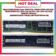 SAMSUNG or SK Hynix 16GB PC3L-10600R DDR3-1333 RAM REGISTERED ECC 2RX4 CL9 240 PIN 1.35V HP PN: 6476