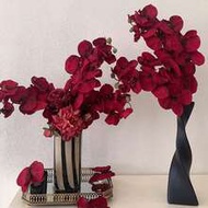 1/2/4/6pcs Artificial Deep Red Orchids, Suitable For Living Room, Dining Table Decoration, Wedding E