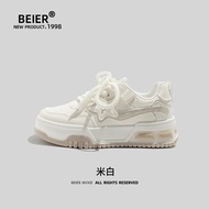 Beier Star Sports Sneakers Womens Casual Shoes Spring 2025 Versatile White Sneakers Thick Bottom rou