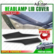 Proton Exora Headlamp Lid Cover Eyebrow Eyelid Lip Eye brow lid - Carbon Black Chrome
