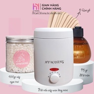 [COVERED NAME] Combo 100gr Pearl Wax + Mini HY WAXING Non-Stick Hair Wax Cooking Pot + Python Grease
