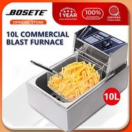 BOSETE 10L Deep Fryer Electric Pan With Strainer Electric Deep Fryer Stainless Steel Deep Frying Pan