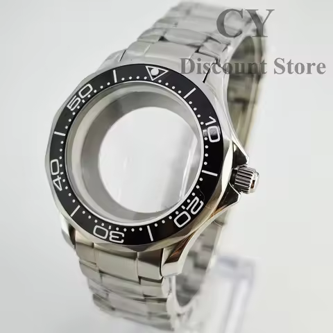 41mm Silver Stainless Steel Sapphire Glass Watch Case fit NH35 NH36 Miyota8215 8205 821A DG2813 3804