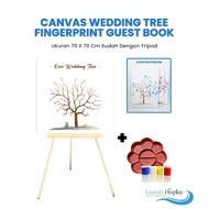 UNGU (1 Package Standing Painting + Canvas) Canvas Wedding Tree Canvas Fingerprint Guest Book Unique