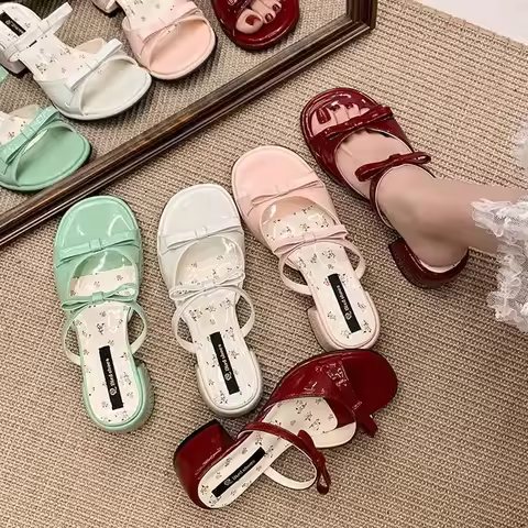 Floral Girl Crush Mary Jane Sandals for Women Dual Buckle Straps Square Toe Low Heel Memory Foam Ins