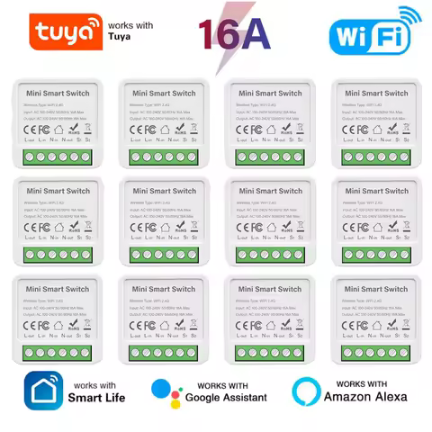 Tuya Mini WiFi Smart Switch, Remote Control Timer Relay, Automation Switch, Smart Life, Work with Al