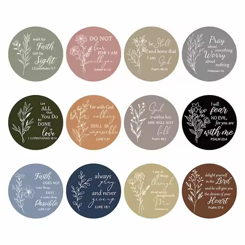 120 Pcs Bible Verse Stickers 12 Styles Boho Floral Jesus Faith Stickers Inspirational Scripture Quot