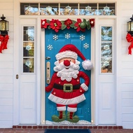 Multipurpose Polyester Santa Claus Door Banner - 1 Piece, Christmas Holiday Hanging Decoration For G
