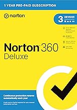Norton 360 Deluxe 2021 – Antivirus software for 3 Devices with Auto Renewal - Includes VPN, PC Cloud Backup &amp; Dark Web Monitoring powered by LifeLock [Key Card]
