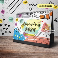 Charis - Calendar 2024 Colorful Cute Desk Calendar
