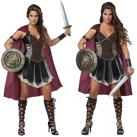 Halloween cosplay tribal female warrior roman female gladiator show costume tribal god of war