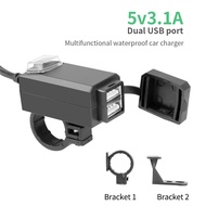 Motorcycle USB Charger 12V Power Adapter Dual Quick Charge Waterproof for Phone Vehicle Mounted Charger