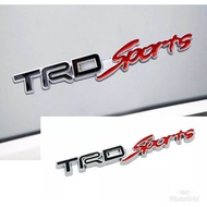 โลโก้เหล็ก trd sport  สีดำแดง สำหรับติดท้ายรถ