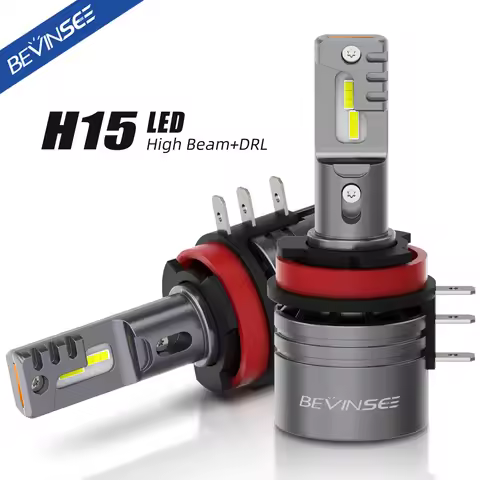 BEVINSEE H15 LED Bulb 50W High Beam DRL Daytime Running Lights H15 LED Lamp for Volkswagen VW Golf 6