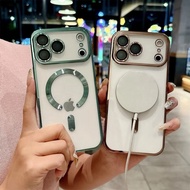 MAGNETIC MAGSAFE CASE + CAMERA LENS FOR SAMSUNG A05S PLUS TPU SILICONE CROOM FULL COVER CAMERA PROTE