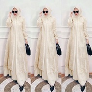 Hayya Dress Muslim Dress/ Hayya Dress Brocade Luxury Party Dress Crinkle Brocade Dress Latest Party 