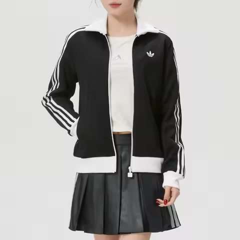 Adidas (Adidas) Trefoil Jacket Women's Trendy Fashion Casual Wear Knitted Sportswear Stand Collar Ja