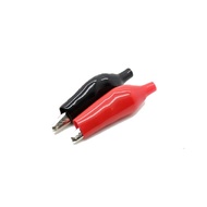 1 Pair 35mm Alligator Clip Crocodile Electrical Clamp For Multimeter Testing Probe Meter With Black And Red Plastic