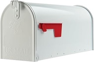 Gibraltar Mailboxes Elite Medium Capacity Galvanized Steel White, Post-Mount Mailbox, E1100W00