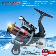 YUMOSHI XS-2000 / XS-4000 / XS-6000 Series 13+1 Ball Bearing Spinning Fishing Reel - Black Red