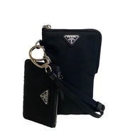 二手 Prada 2TT091 Re-Nylon 頸包/肩包，帶三角形 Logo，黑色