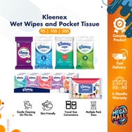 Kleenex Wet Wipes & Pocket Tissue 9s/10s/50s - Soft, Gentle, On-The-Go