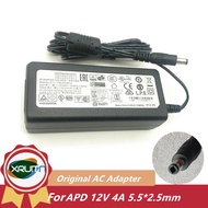 Genuine AC Adapter For APD 12V 4A 3.5A 48W 5.5x2.5mm DA-48T12 DA-48Q12 LED Monitor Power Supply Charger