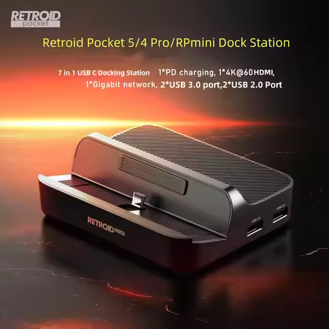 Offical Retroid Pocket 5 Docking Station For Retroid Pocket 4 Pro/Retroid Pocket mini RP Mini RP5 Ga