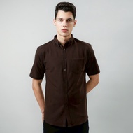 KEMEJA Men's Short Sleeve Brown Shirt | Brown Original Cotton Pique Best Quality Men's Pique Shirt/