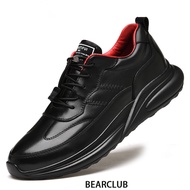 BEARCLUB สีดำผู้ชายรองเท้าเทนนิสหนังวัวแท้รองเท้าพักผ่อนหนังธรรมชาติรองเท้ากลางแจ้งสำหรับผู้ชาย Zapatos De Hombre
