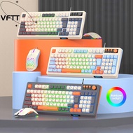 VFTT RAIKU T98 Keyboard, 98 Key Layout  Lighting Keyboard Mouse Set,  Rainbow Color Backlight USB Co