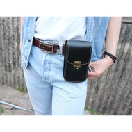 Leather Bag Single-Layer Stand-Up Belt Mobile Phone Genuine All Over Can Hold Up To 5-6 Inches And C