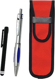 2 Pack Cloth Pen Case Red Metal Touch Stick Black and Metal Scorpion Shocking Ballpoint Pen Set Silv