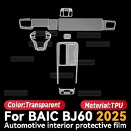For BAIC BJ60 2025 Car Interior Protection Anti-Scratch TPU Film instrument Center Control Navigatio