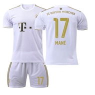 FCS Bayern Munichs Soccer Jersey for Adult Children 22-23 Away White No. 17 Manés No. 6 Kimmichs No.