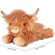 Kawaii Lying Highland Cow Plush Toy Soft Stuffed Animals Doll Highland Cow Puppet Cute Plushie Kawai