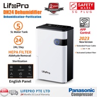 【Ready Stock and Ship in 1 Day】LifePro DH24 24L/D Dehumidifier/5L Water Tank/ English panel/ 3-PIN SG Plug/ 2Y Warranty