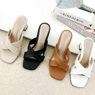 Sandal Wanita SILANG Terbaru/Sandal Wanita Hak Tahu 5cm/Sandal Wanita Murah/