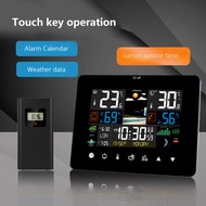 Sunrise Sunset Hygrometer Touch Screen Operation Weather Station Alarm Clock With Wireless Outdoor Sensor