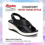 Bata บาจา Comfit รองเท้าเพื่อสุขภาพ แบบรัดส้น พร้อมเทคโนโลยีคุชชั่น รองรับน้ำหนักเท้า สำหรับผู้หญิง รุ่น MOTION สีดำ รหัส 6016004