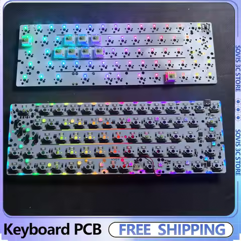 Left shift 64PCB Tri-mode Wireless Bluetooth Keyboard Positioning Plate VIA key Change hot swap RGB