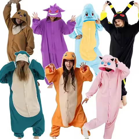 TAKARA TOMY Pokemon Cosplay Kigurumi Onesie Snorlax Jigglypuff Umbreon Gengar Costume Halloween Adul