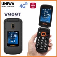 Others - 【灰色】UNIWA V909T 2.8英寸/1.77英寸雙屏幕 VoLTE 4G翻蓋式長者手機