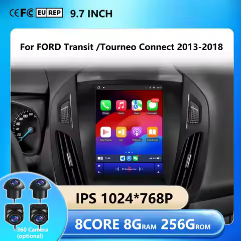 9.7"Android 15 Car radio GPS Stereo for FORD Transit /Tourneo Connect 2013-2018 multimedia player 4G