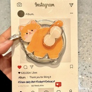 Cartoon Fun Rotatable Pouting Butt Playing Cat Suitable for MagSafe Magnetic Bracket Retractable Laz